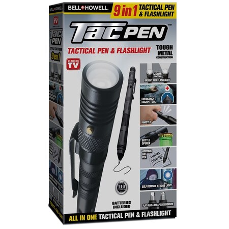 Bell + Howell TAC PEN W/FLASHLIGHT BLK 7260